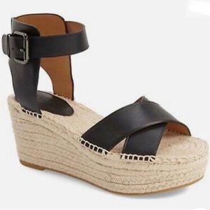 NEW - Coach | Primrose Leather Espadrille Platform Wedge Sandal